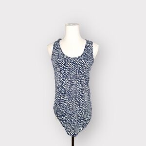 BURBERRY BRIT Blue Spotted Print Blouse (Sz XS)